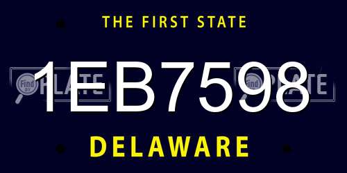 1EB7598 Delaware License Plate