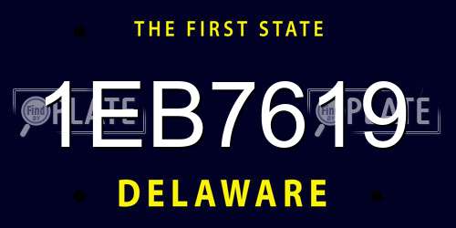 1EB7619 Delaware License Plate
