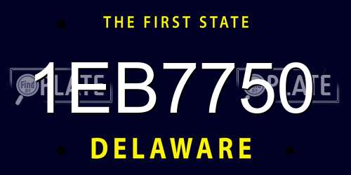 1EB7750 Delaware License Plate