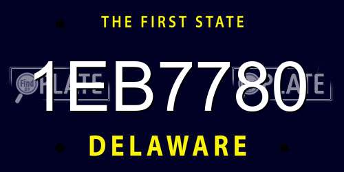 1EB7780 Delaware License Plate