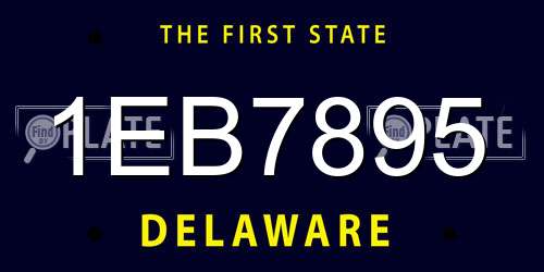 1EB7895 Delaware License Plate