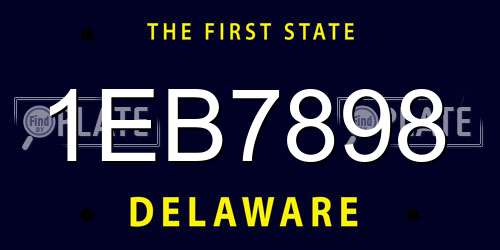 1EB7898 Delaware License Plate