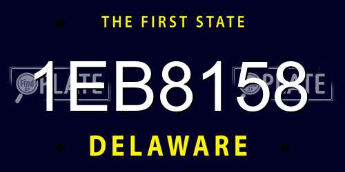 1EB8158 Delaware License Plate
