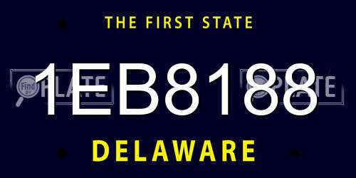 1EB8188 Delaware License Plate