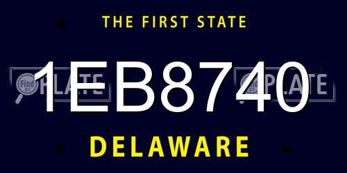 1EB8740 Delaware License Plate