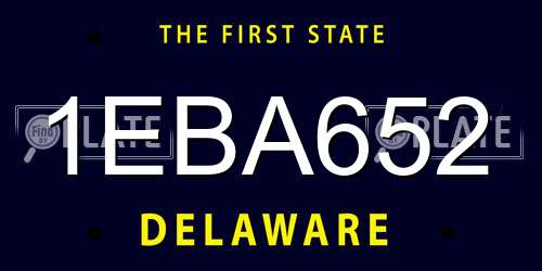 1EBA652 Delaware License Plate
