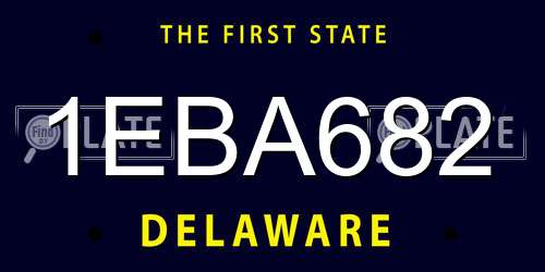 1EBA682 Delaware License Plate