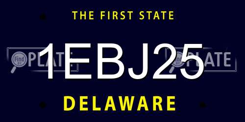 1EBJ25 Delaware License Plate