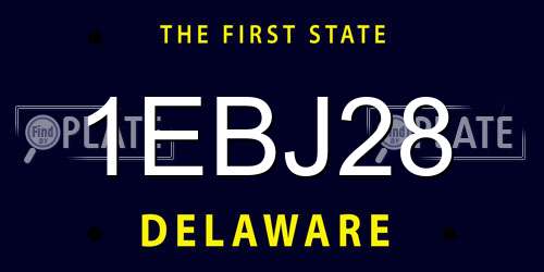 1EBJ28 Delaware License Plate