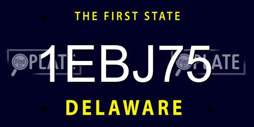 1EBJ75 Delaware License Plate