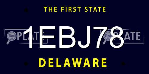 1EBJ78 Delaware License Plate