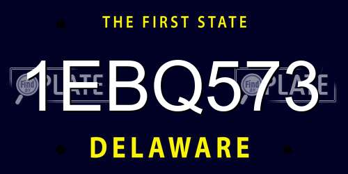 1EBQ573 Delaware License Plate