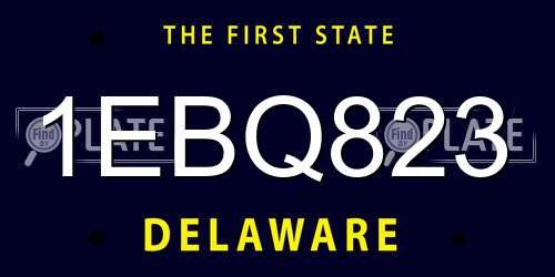 1EBQ823 Delaware License Plate
