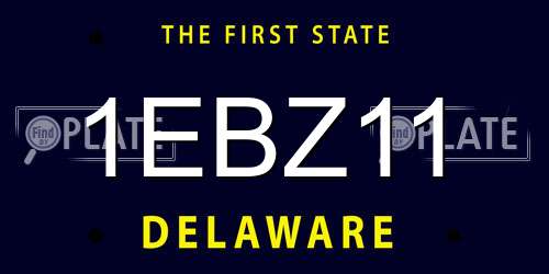 1EBZ11 Delaware License Plate