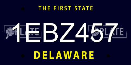 1EBZ457 Delaware License Plate