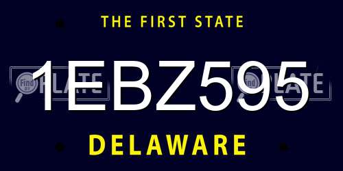 1EBZ595 Delaware License Plate