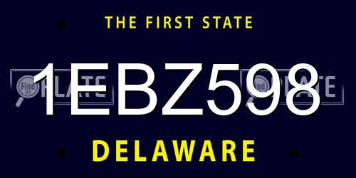 1EBZ598 Delaware License Plate