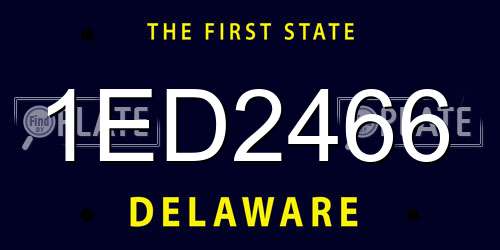 1ED2466 Delaware License Plate