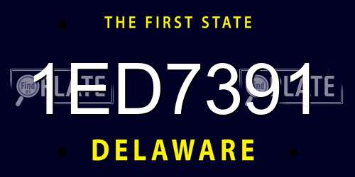 1ED7391 Delaware License Plate