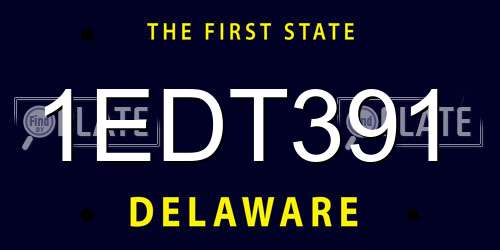 1EDT391 Delaware License Plate