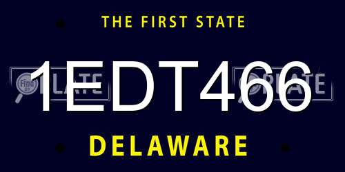 1EDT466 Delaware License Plate