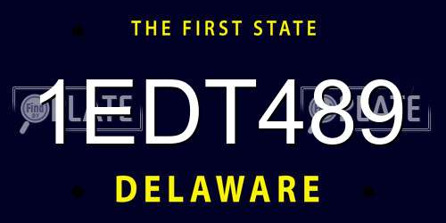 1EDT489 Delaware License Plate