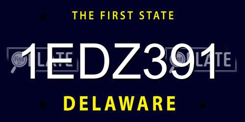 1EDZ391 Delaware License Plate