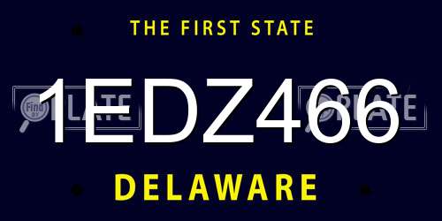 1EDZ466 Delaware License Plate
