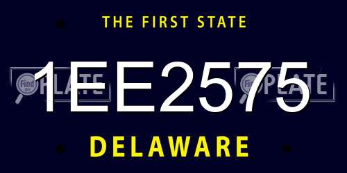 1EE2575 Delaware License Plate