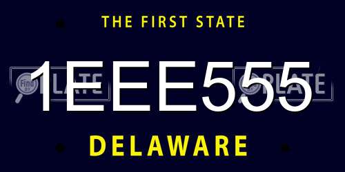 1EEE555 Delaware License Plate