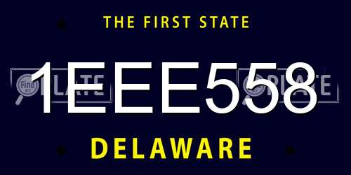 1EEE558 Delaware License Plate