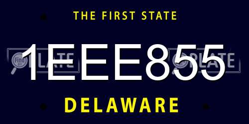 1EEE855 Delaware License Plate
