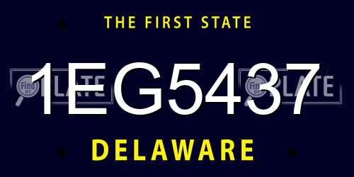 1EG5437 Delaware License Plate