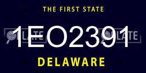1EO2391 Delaware License Plate