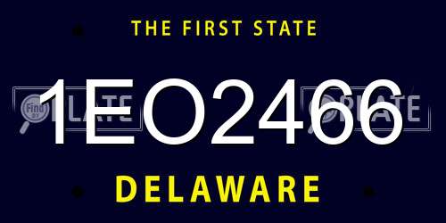 1EO2466 Delaware License Plate