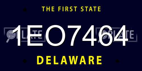 1EO7464 Delaware License Plate