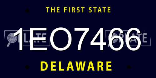 1EO7466 Delaware License Plate