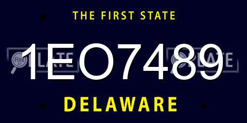 1EO7489 Delaware License Plate