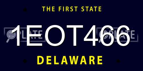 1EOT466 Delaware License Plate