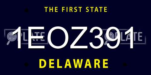1EOZ391 Delaware License Plate