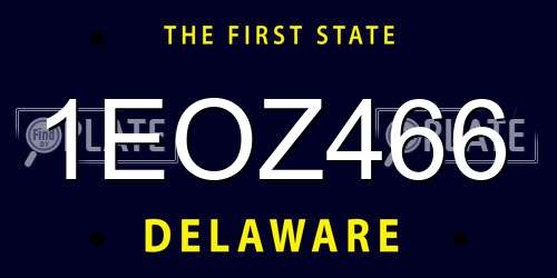 1EOZ466 Delaware License Plate