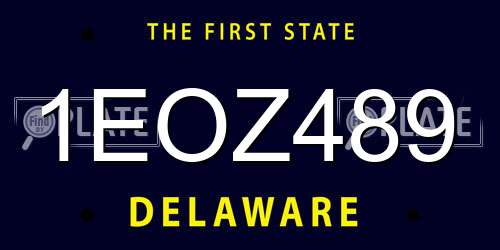 1EOZ489 Delaware License Plate