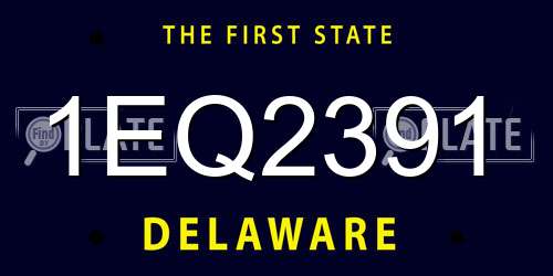 1EQ2391 Delaware License Plate