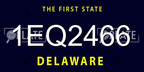 1EQ2466 Delaware License Plate