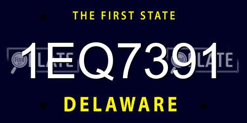 1EQ7391 Delaware License Plate