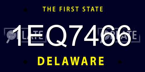 1EQ7466 Delaware License Plate