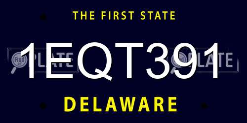 1EQT391 Delaware License Plate