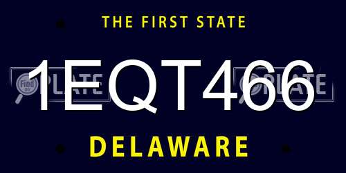 1EQT466 Delaware License Plate