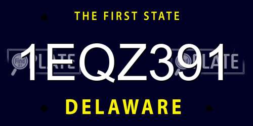 1EQZ391 Delaware License Plate