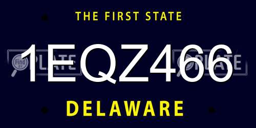 1EQZ466 Delaware License Plate
